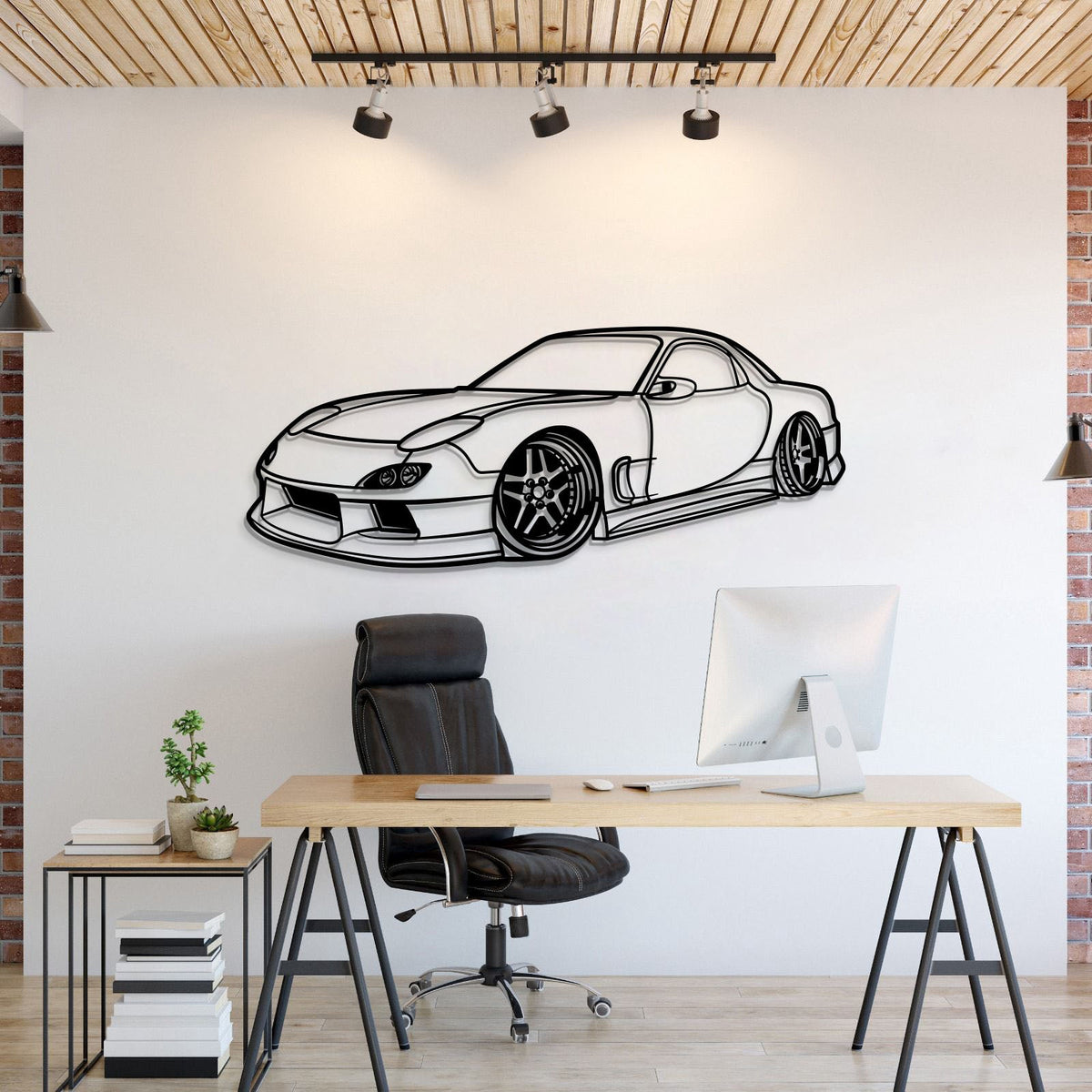 1994 RX-7 Stance Perspective Metal Car Wall Art - MT1170