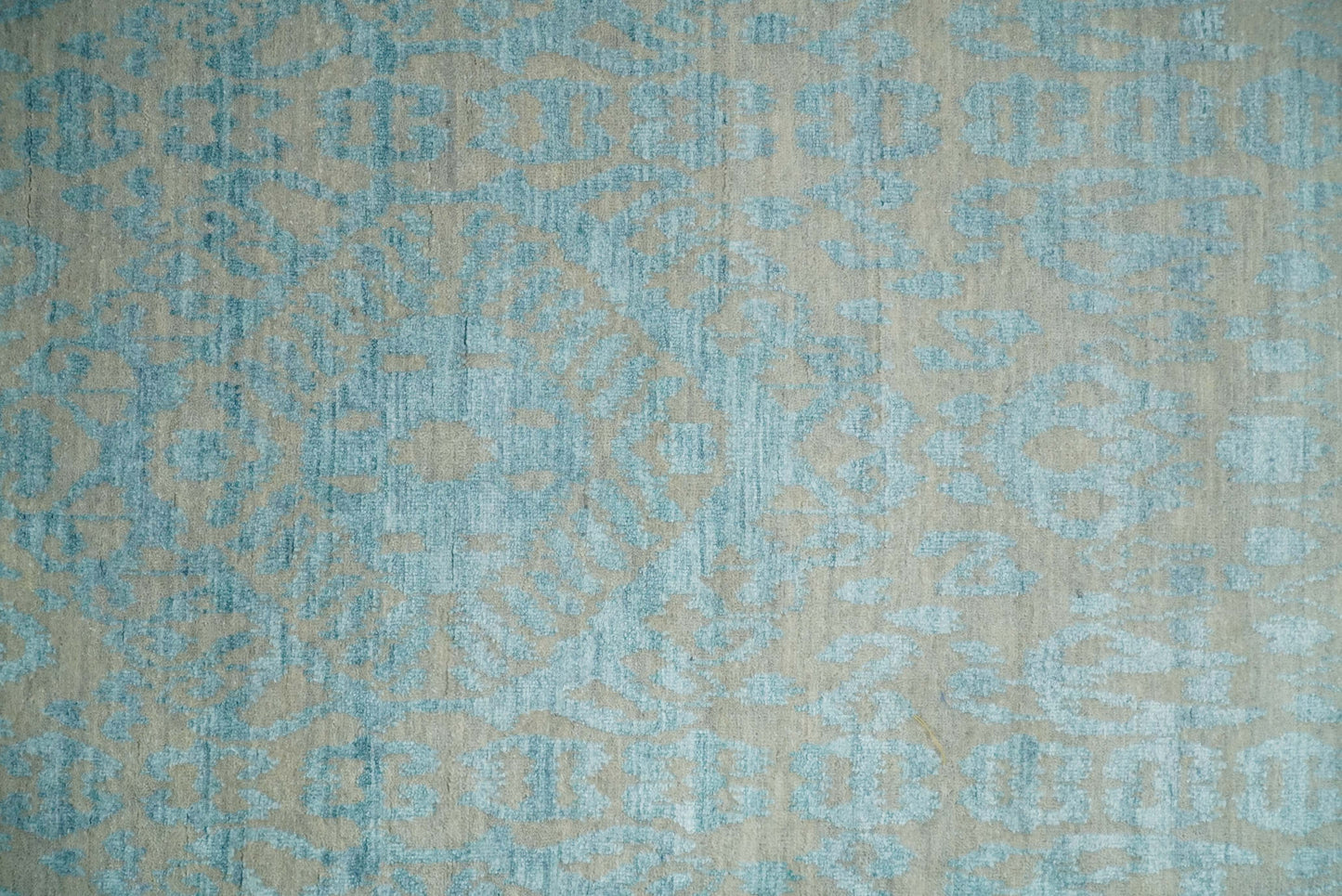 3x8 Fine Hand Knotted Camel and Blue Traditional Persian Style Antique Wool and Silk Rug
