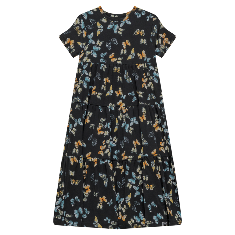 Three Layered Butterfly Print Dress