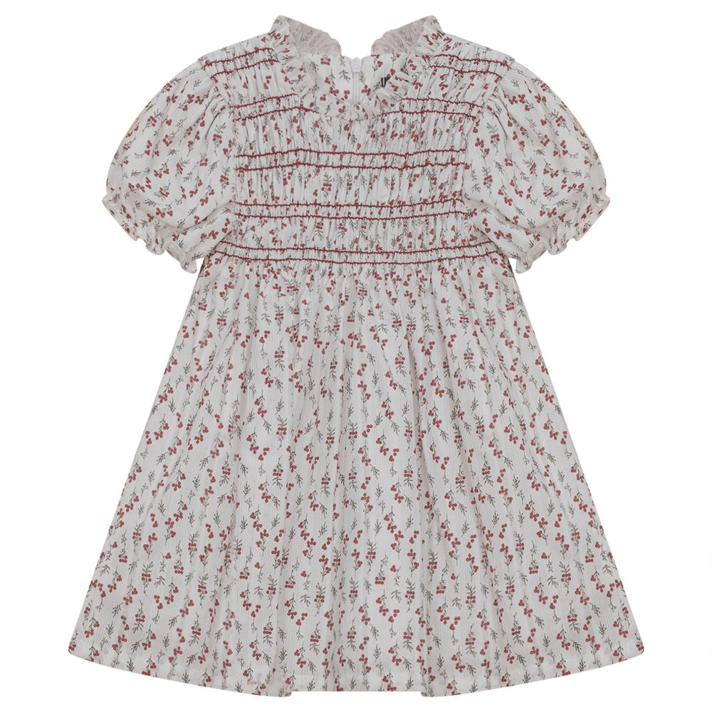 Floral Print Smocking Dress