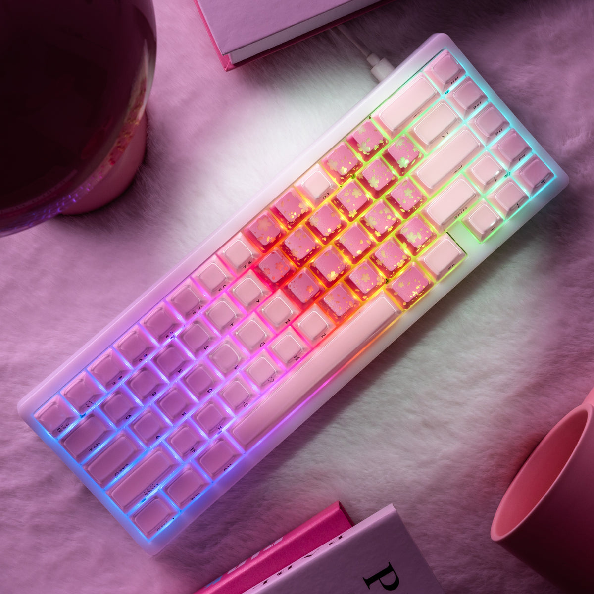XVX IMD FlutterBloom Heart Layout 21-Key Artisan Keycap Set