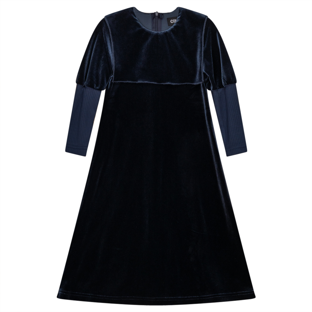 Velvet Sailor Robe Dress With Zip