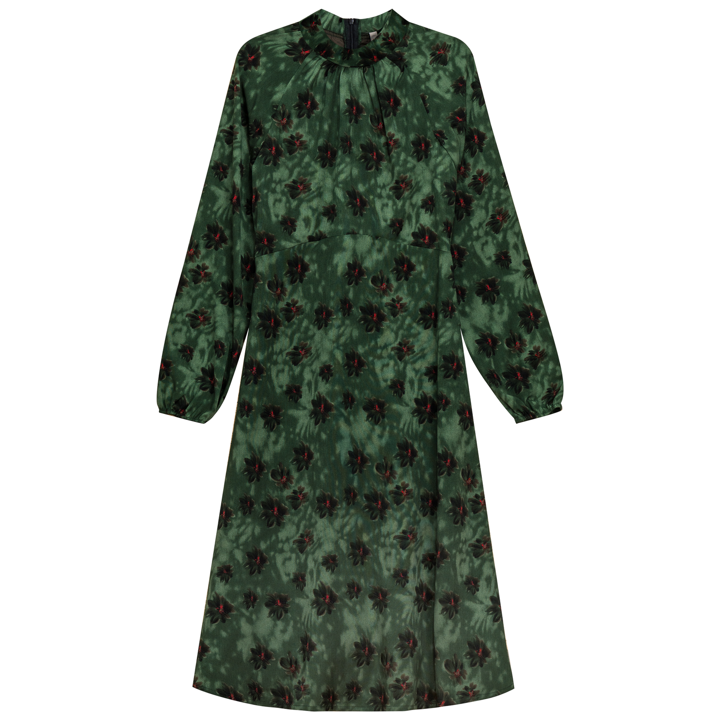 Mock Neck Printed Dress