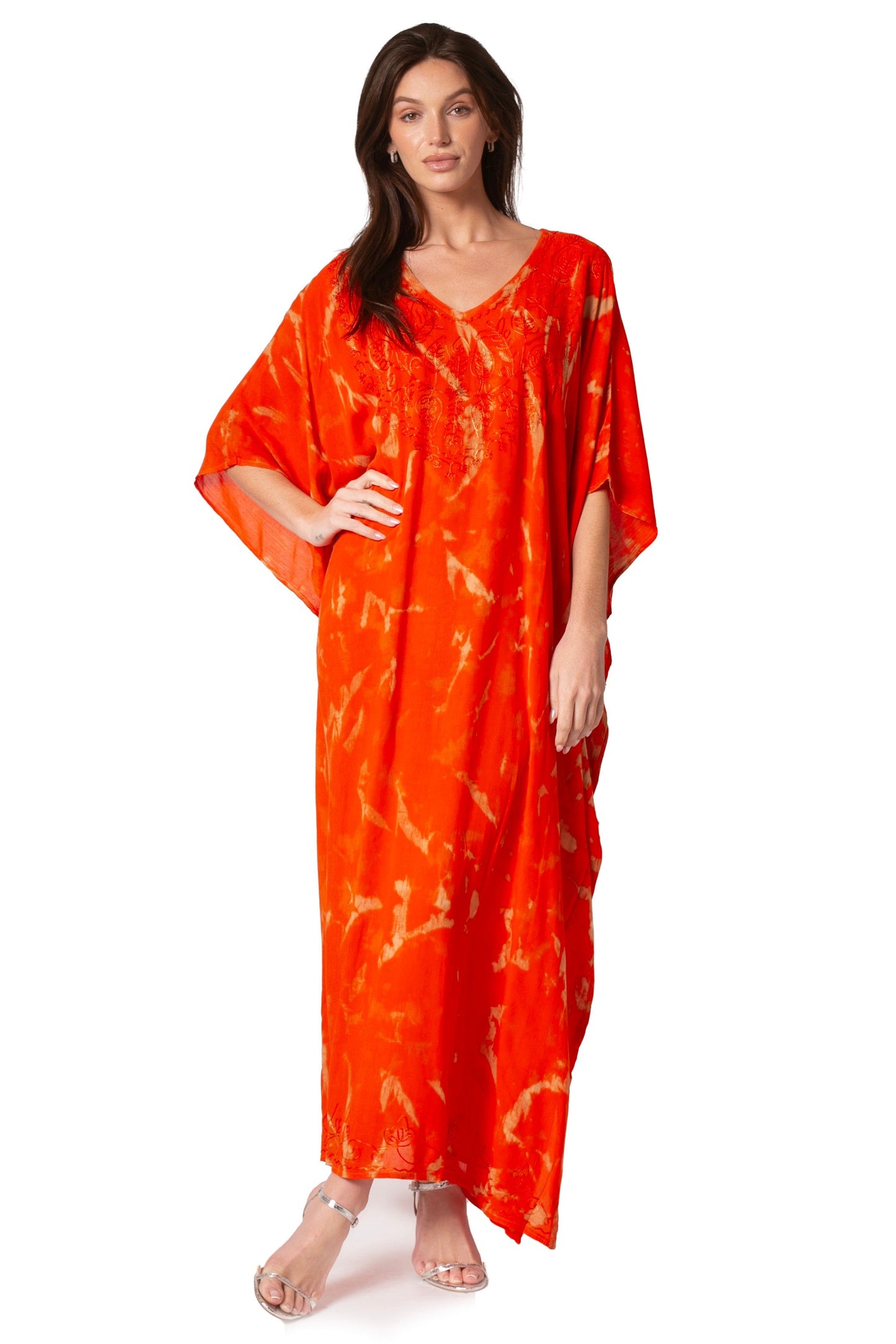 Sakkas Catia Women's Boho-Style Long Maxi Caftan for Lounging and Casual Wear