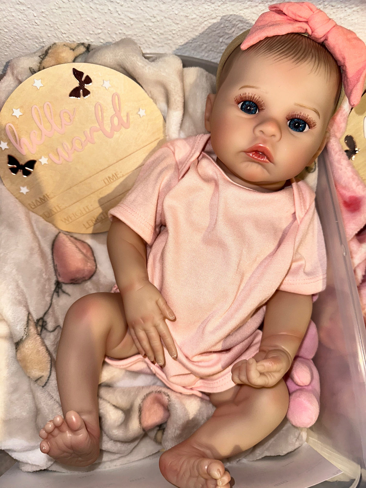 Marie Reborn baby girl 19in soft vinyl body painted hair