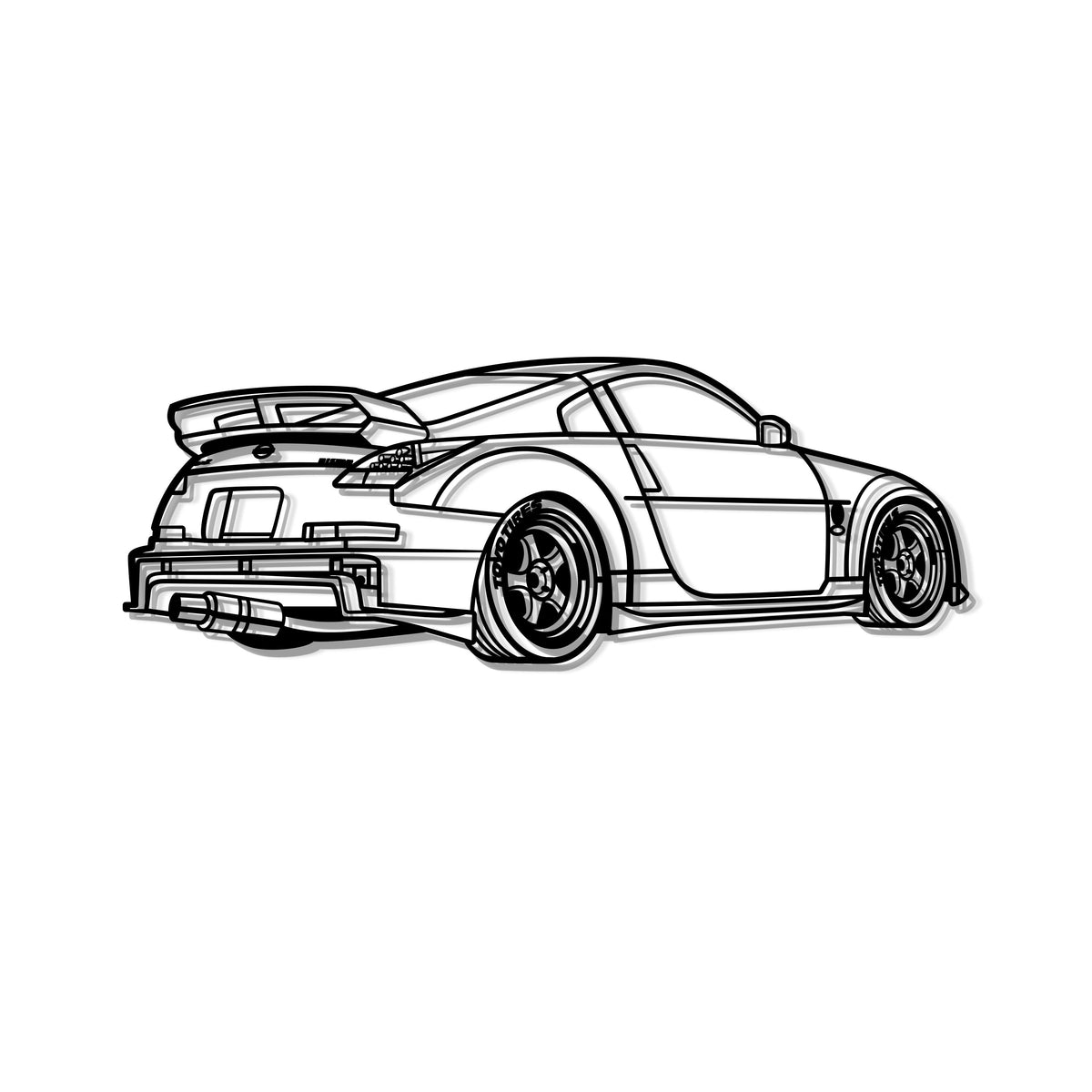 350z Perspective Metal Car Wall Art - MT1178