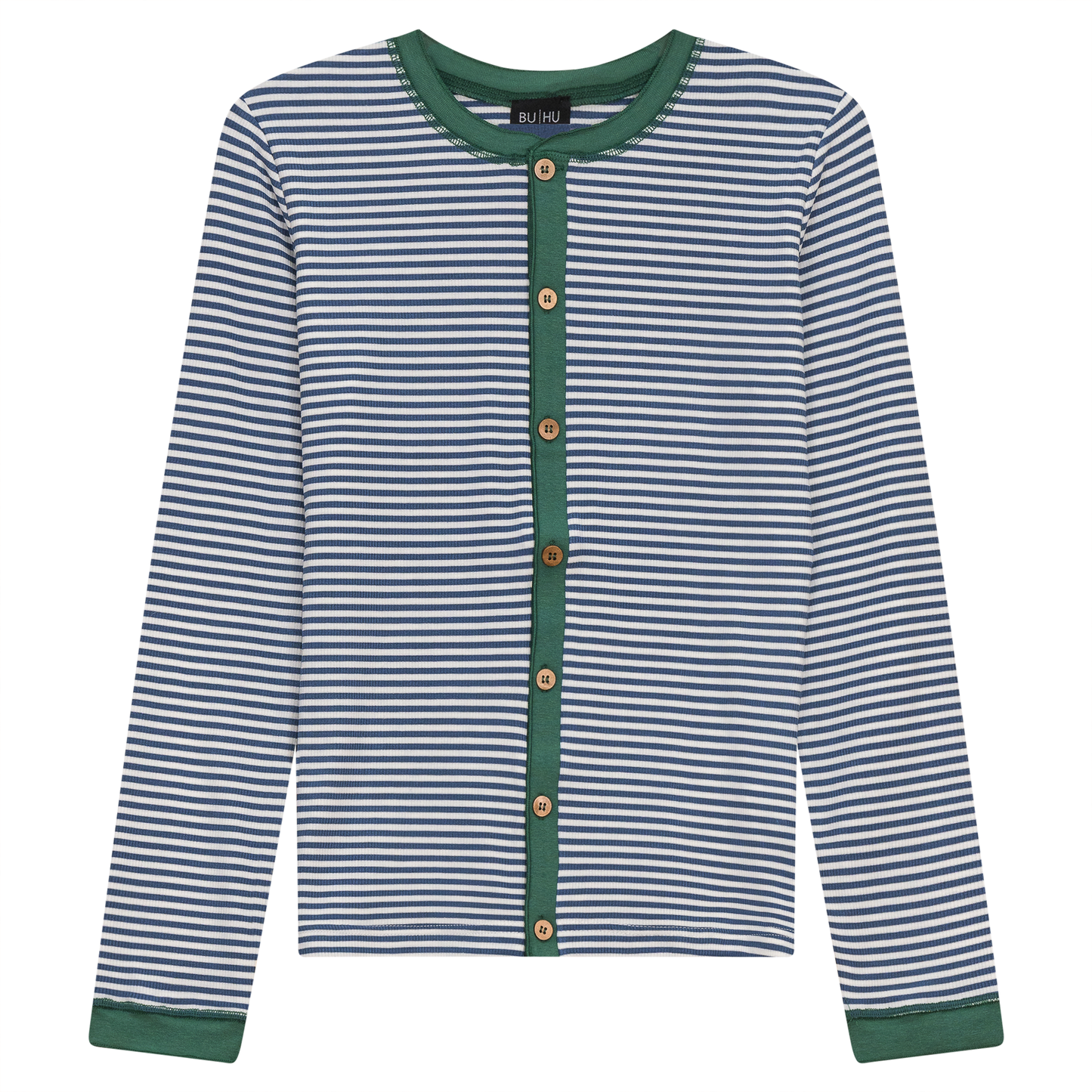 Stripped Ribbed Contrast Top