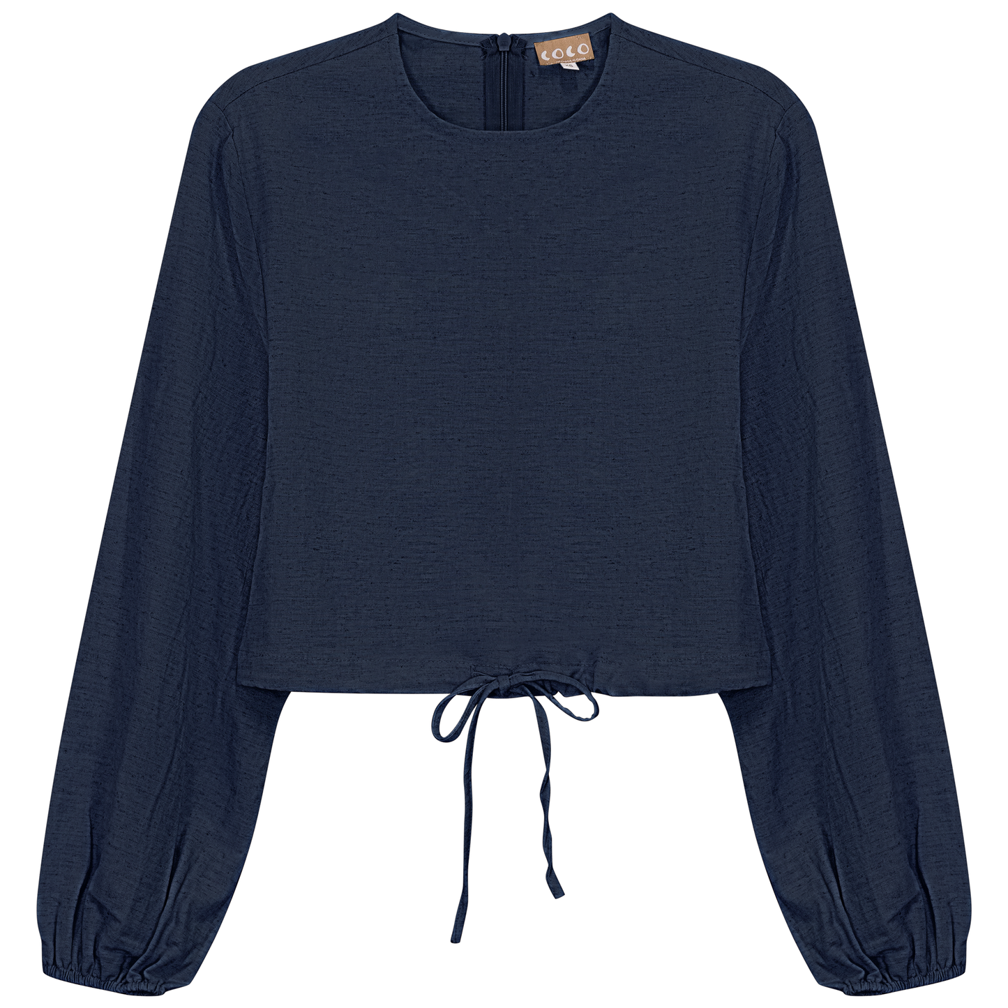 Cropped Linen Scrunch Tie Top