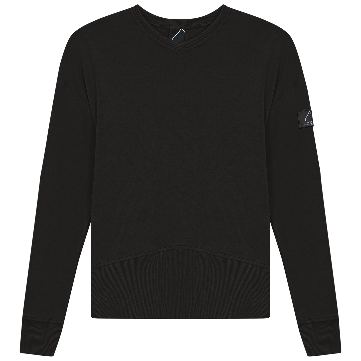 V Neck Sweatshirt Rib Combo
