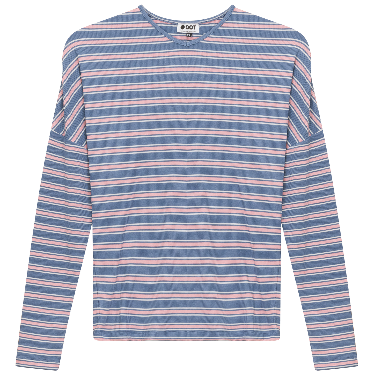 V Neck Dolman Striped Tee