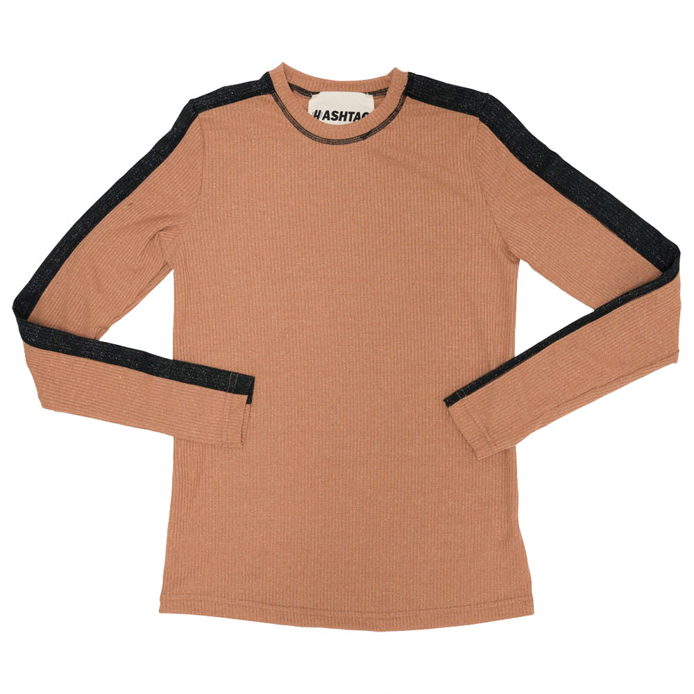 Shimmer Rib Contrast Top