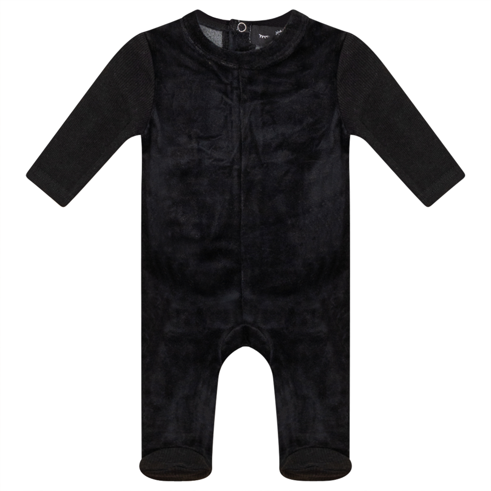 Velour And Rib Combo Onesie