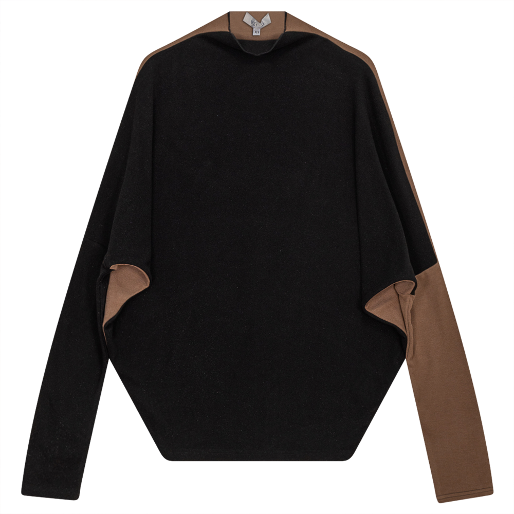 Dolman 2 Tone Mock Neck Top
