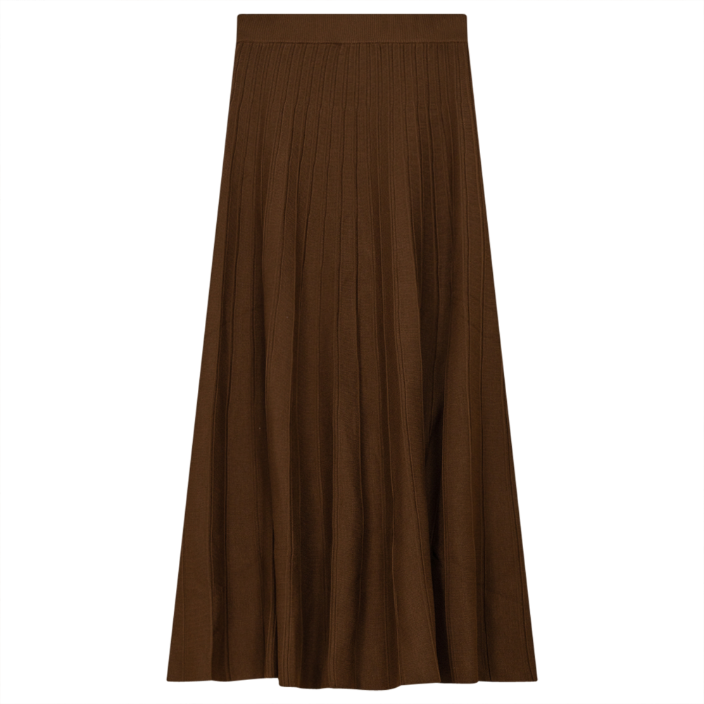 Midi Pleated Knit Skirt