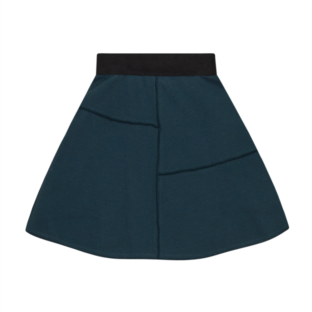 Asymmetric Cut Waffle Short Skirt