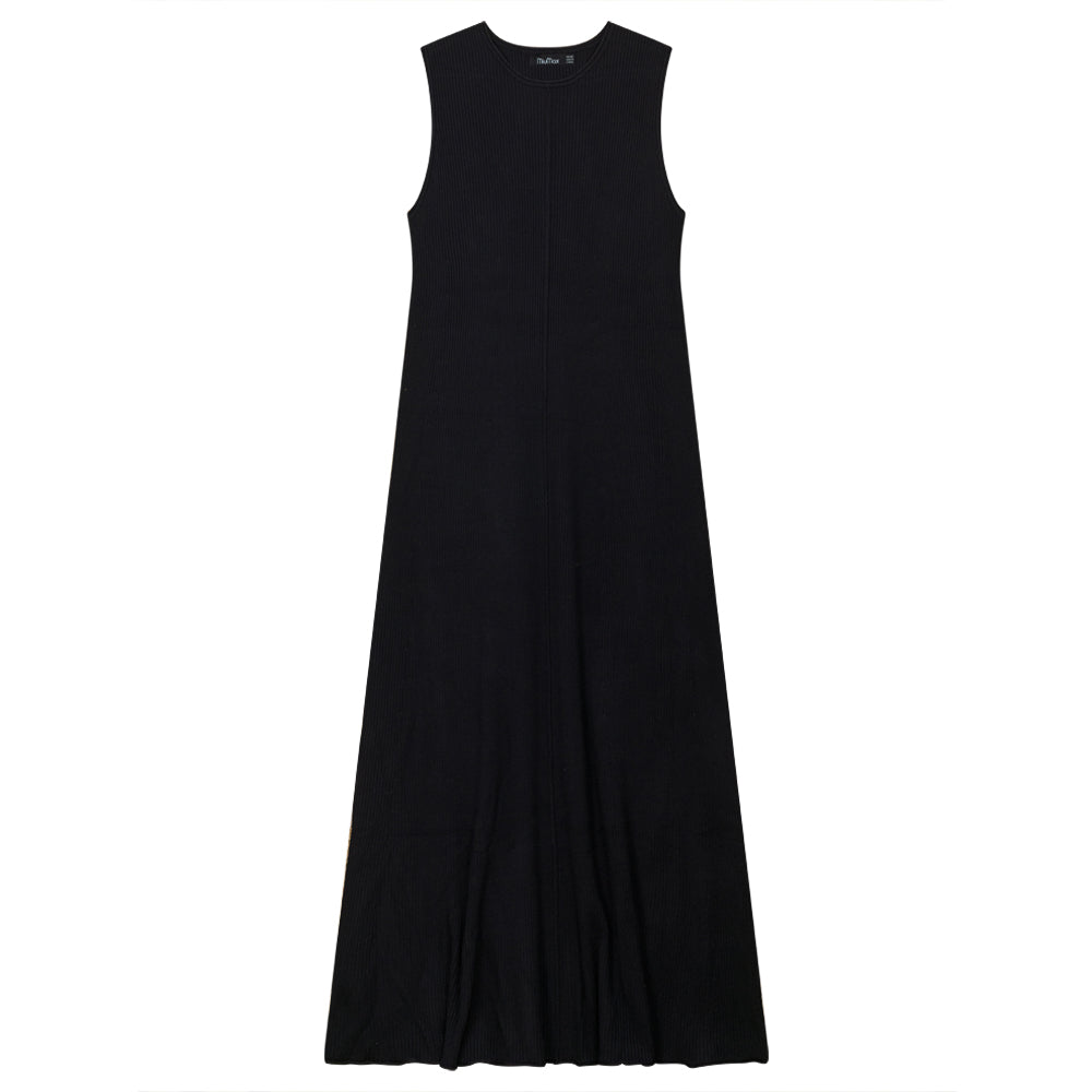 A Line Ribbed Knit Maxi Jumper