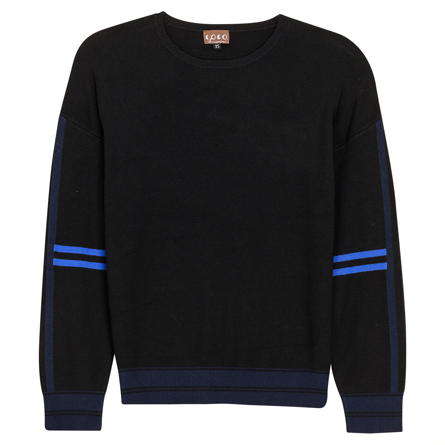 Knit Stripped Sleeve Drop Shoulder Sweater