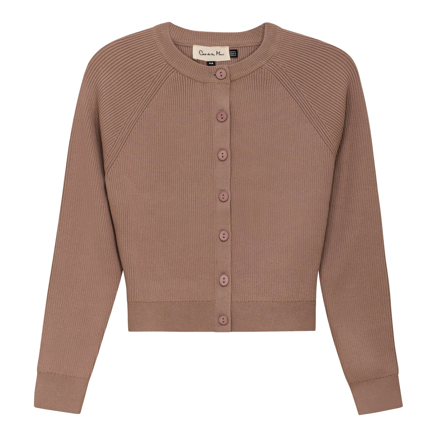 Cropped Ribbed Knit Cardigan