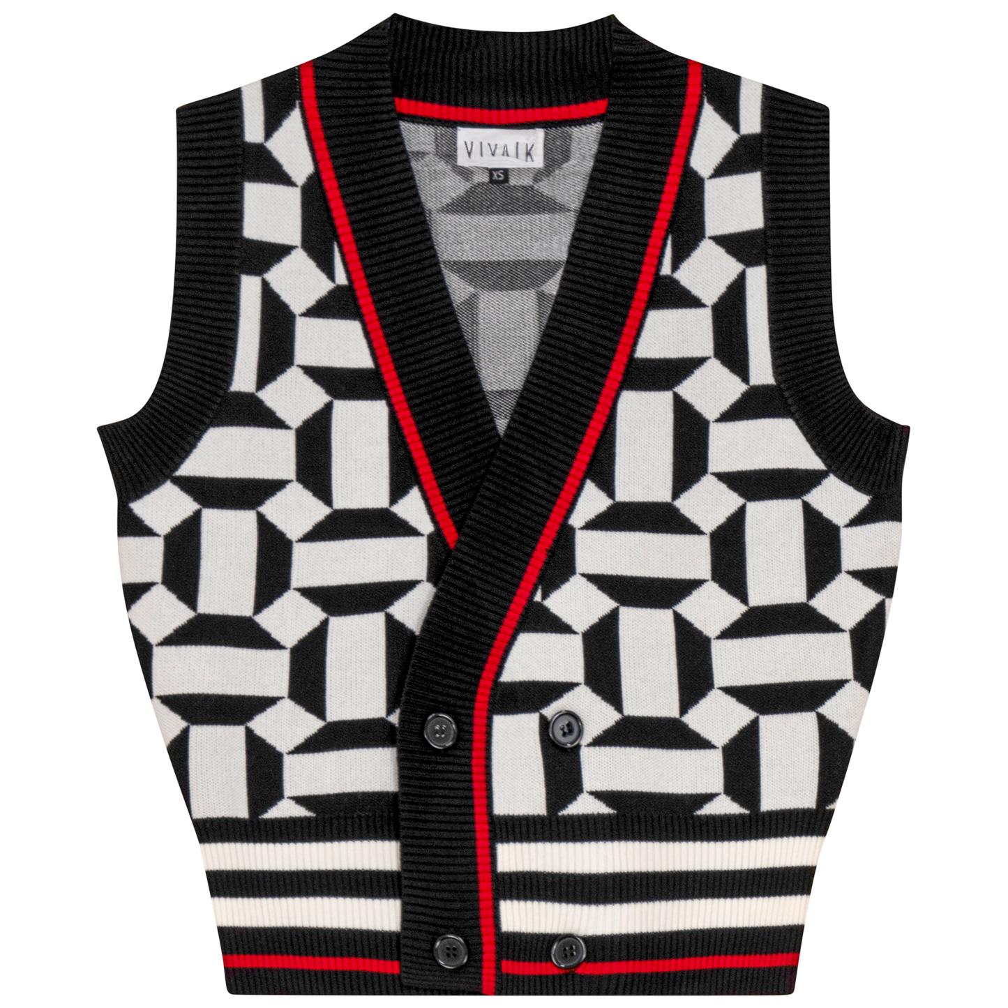 Printed Knit Cardigan Vest