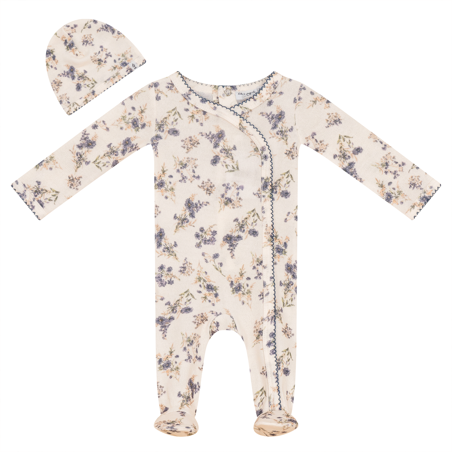 Flower Print Knit Onesie set