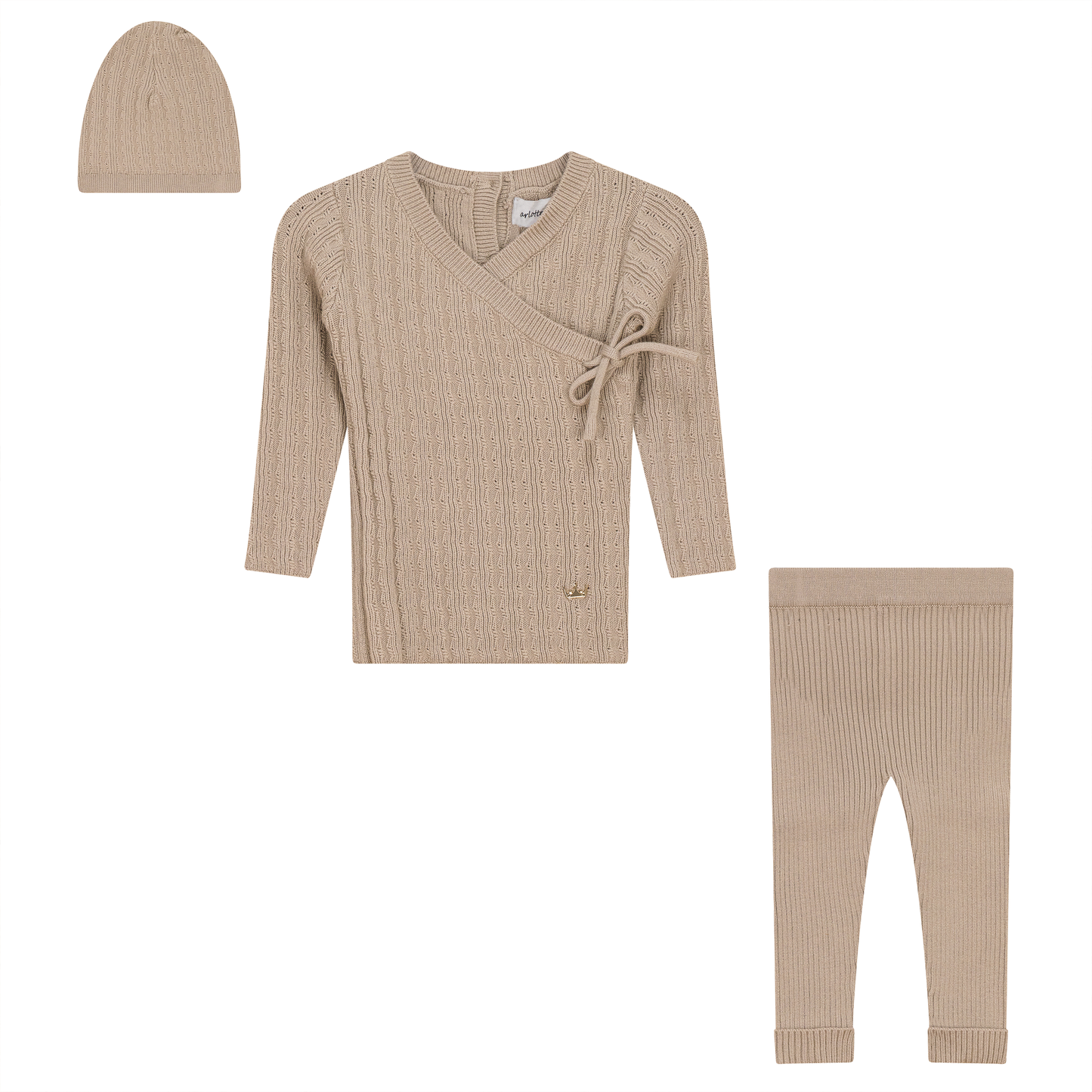 Textured Rib Knit 3Pc Set