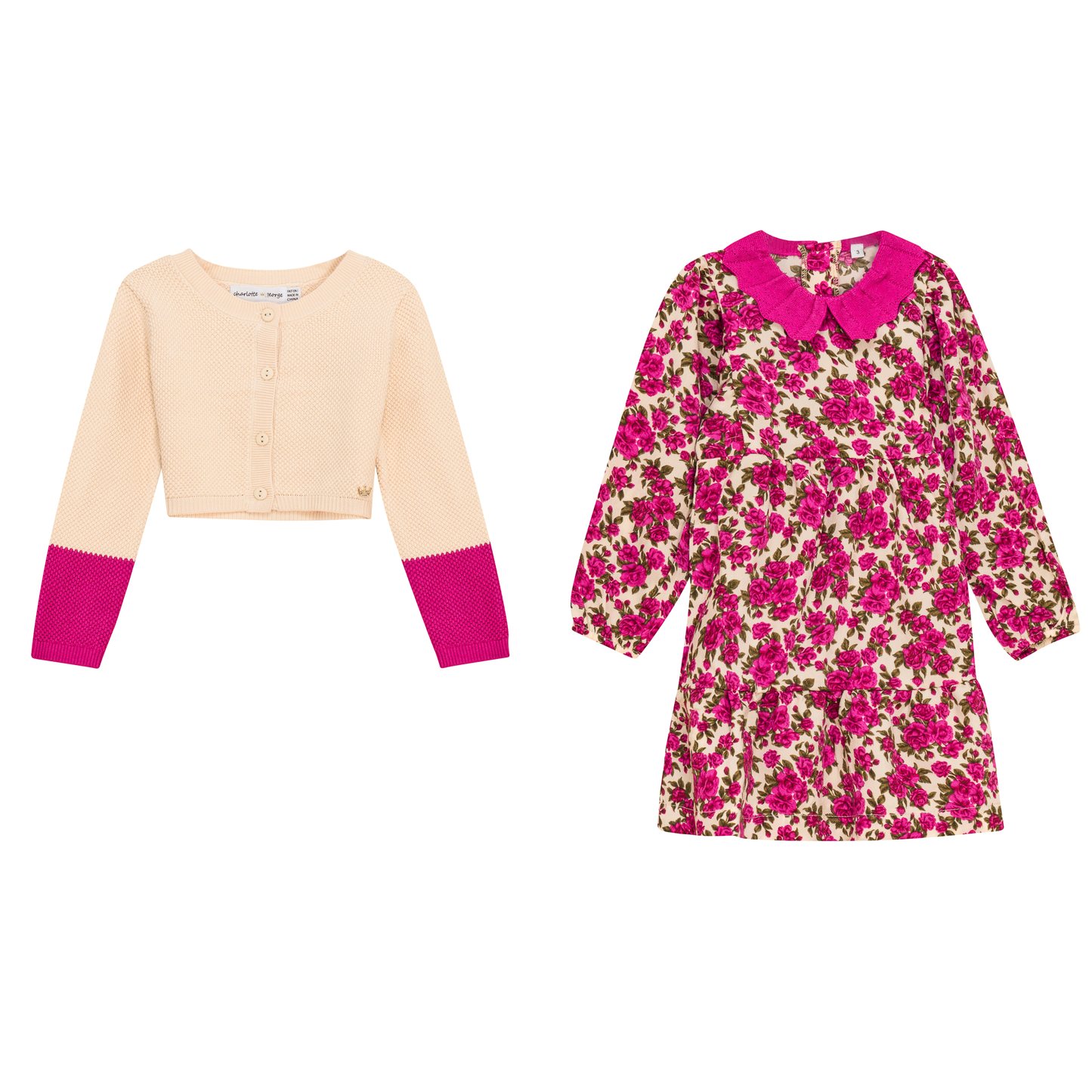 Floral Knit Dress 2Pc Set