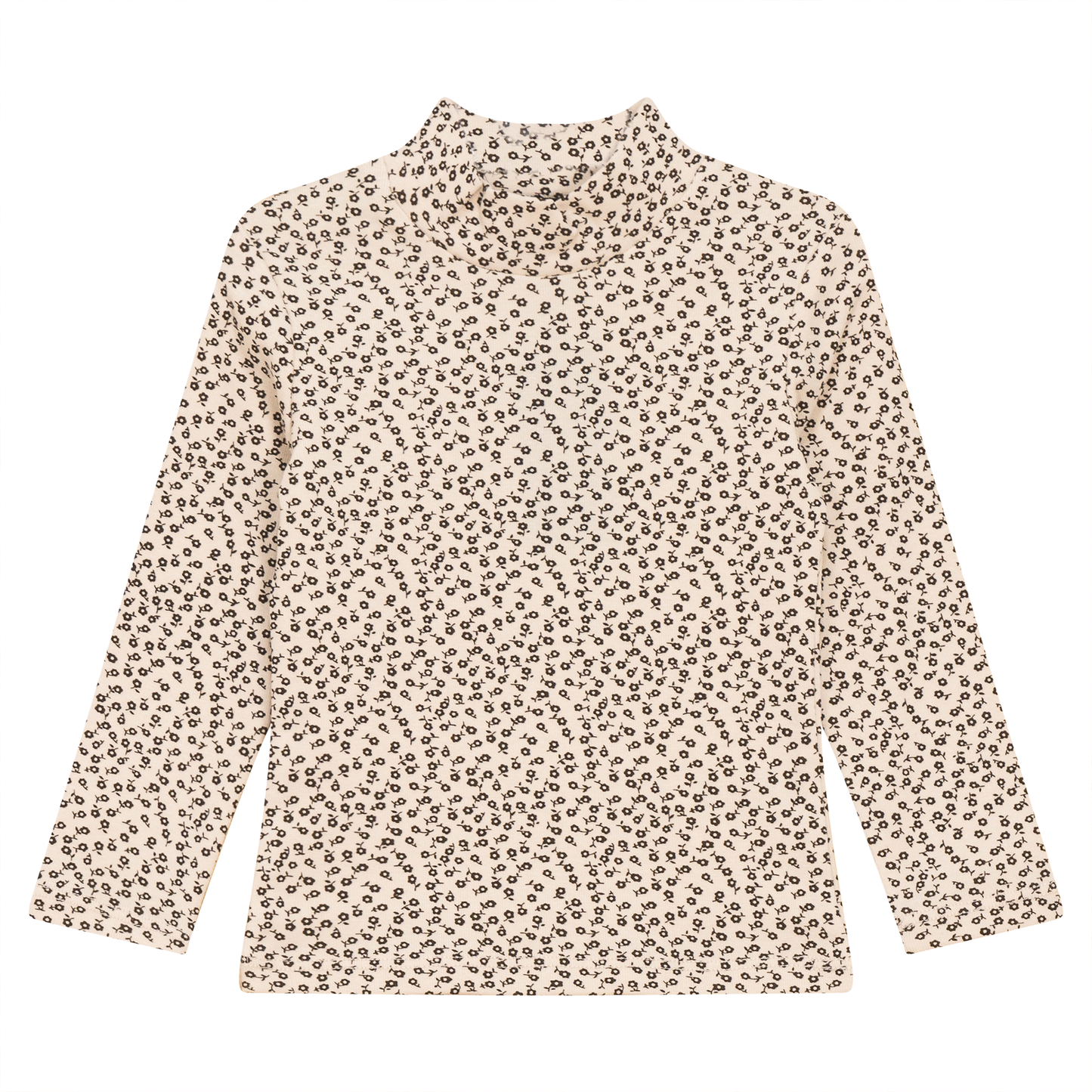 Printed Rib Mock Neck Top