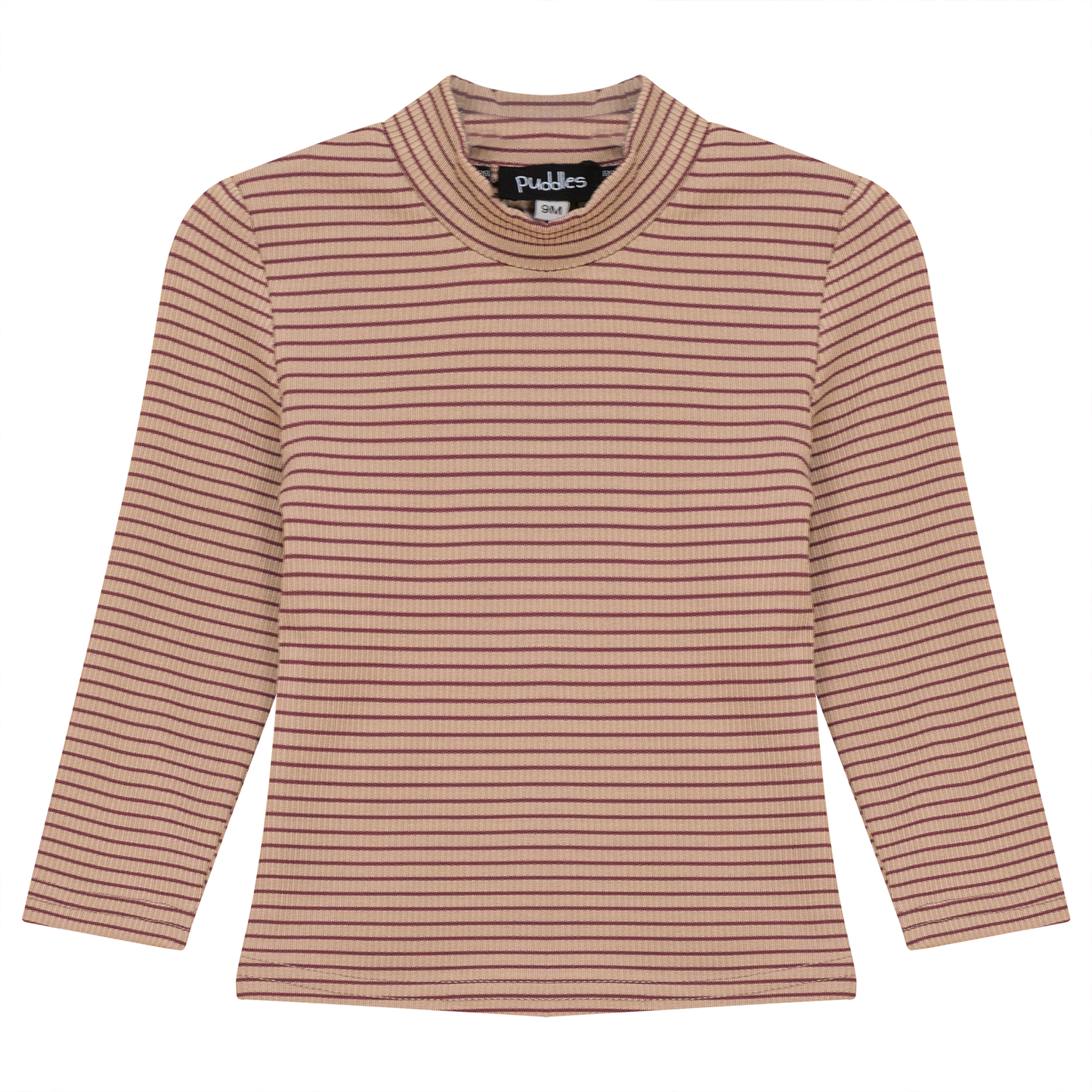 Stripped Mock Neck Top