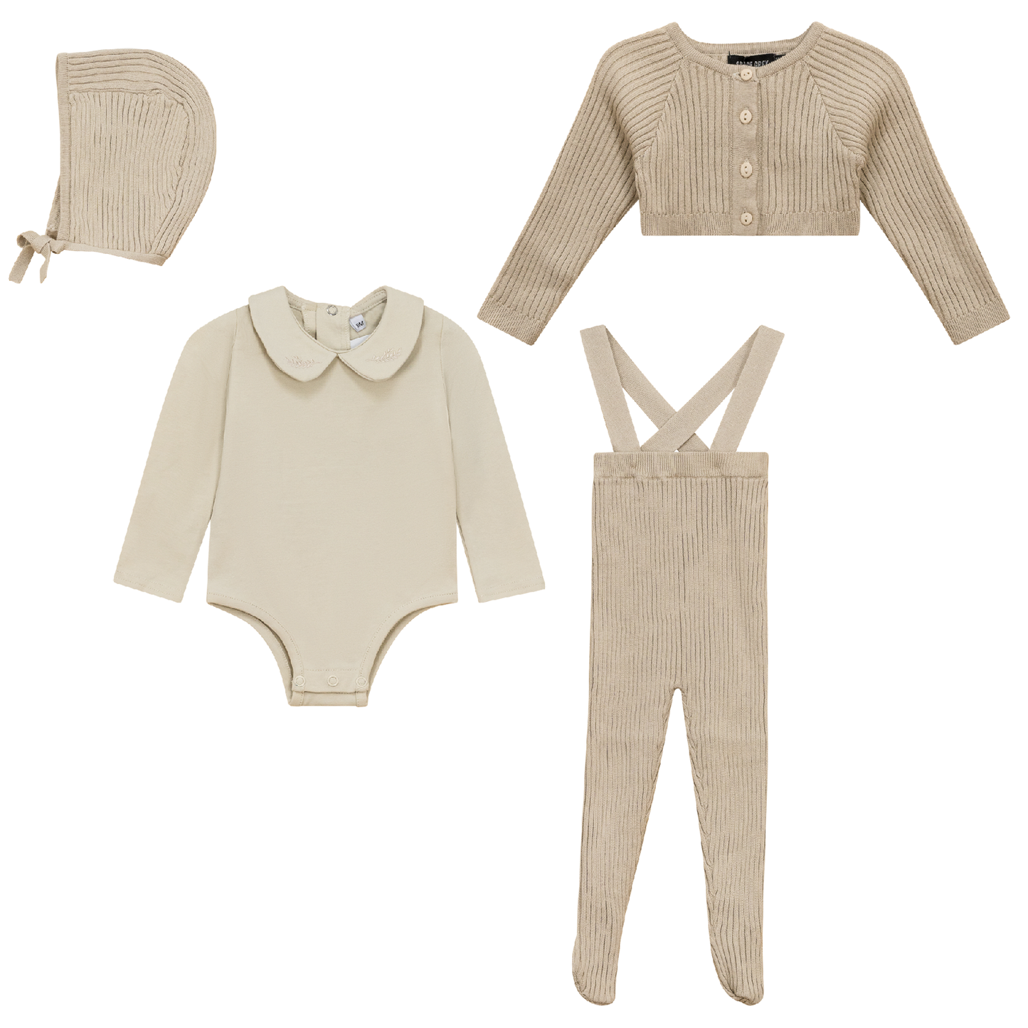 Ruffle Collar Knitted 4Pc Set