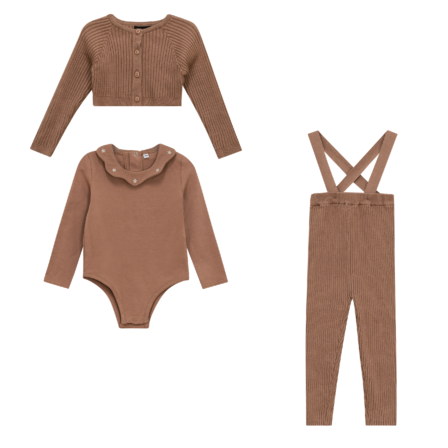 Ruffle Collar Knitted 3Pc Set