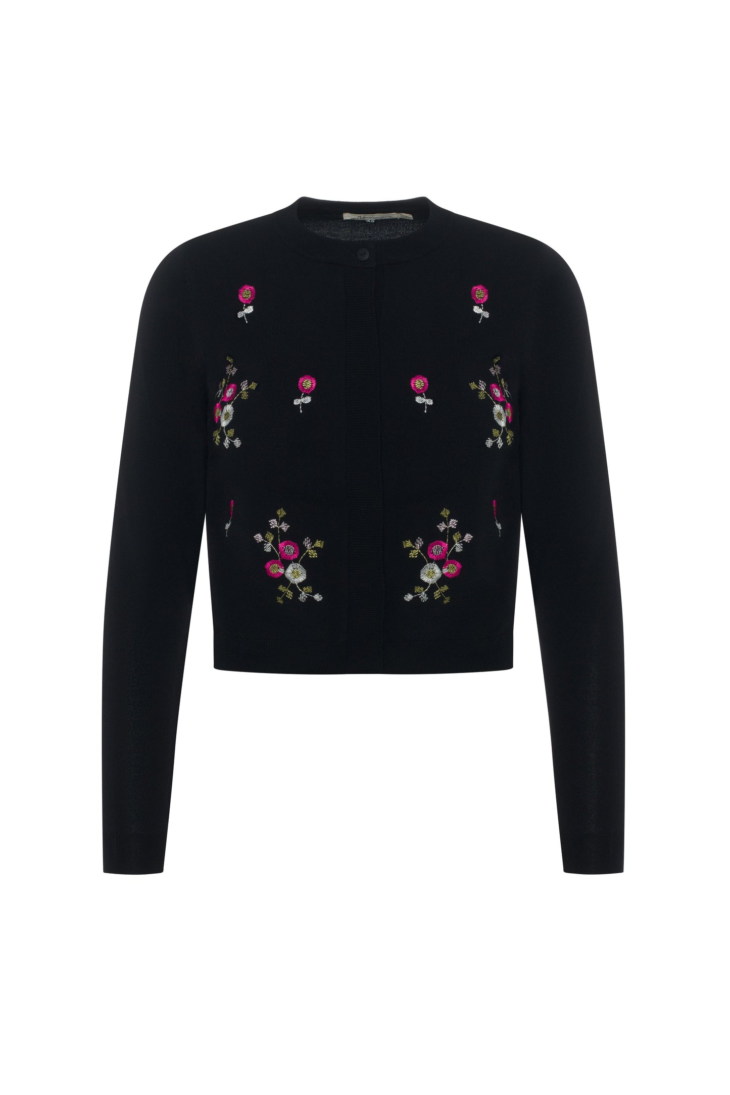 Embroidery Knit Cropped Cardigan