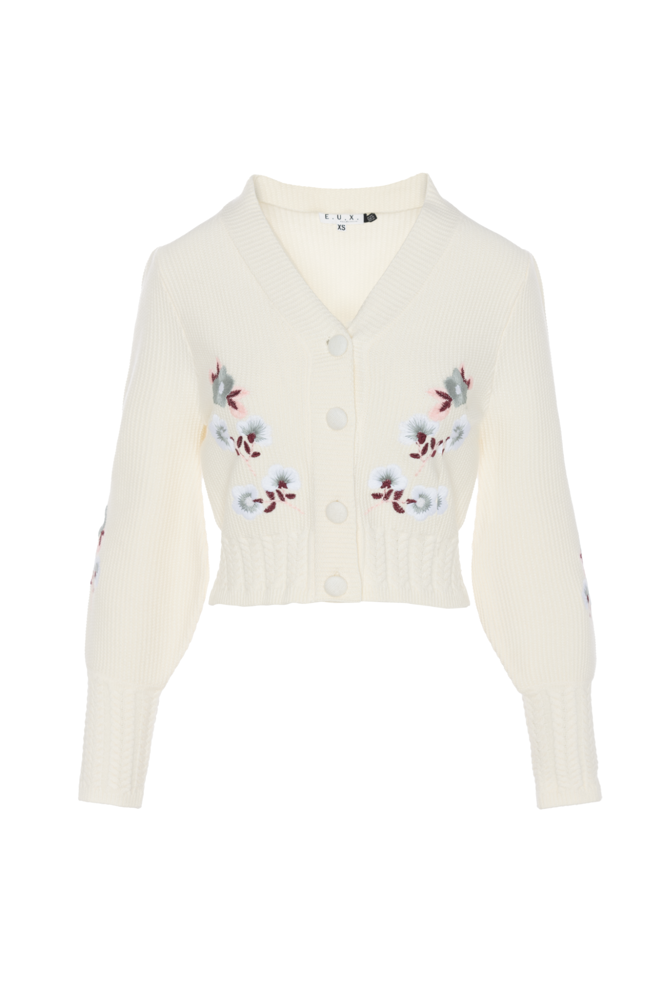Embroidered Cropped Cardigan
