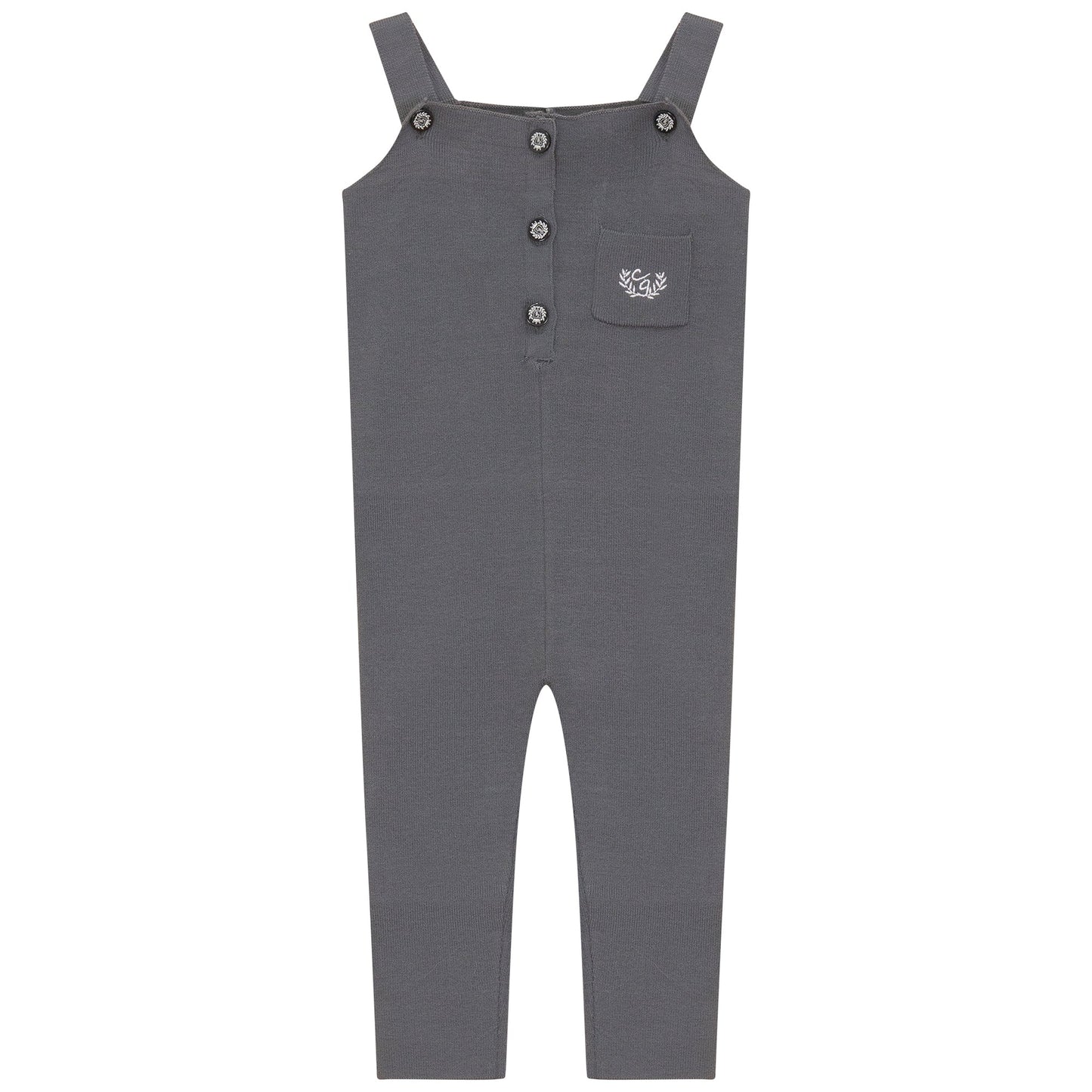Crest Embroidery Knit Overall