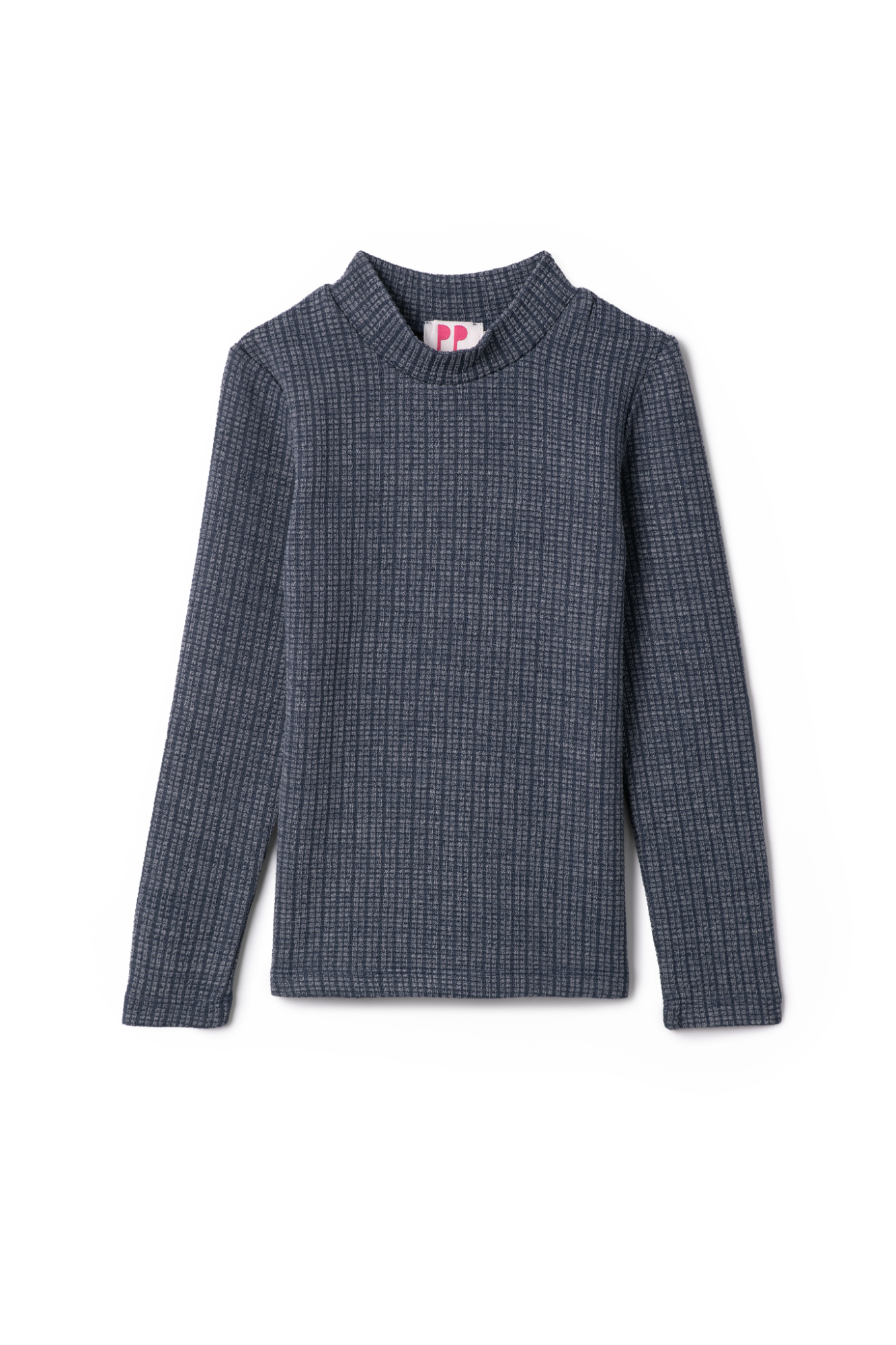 Washed Waffle Mock Neck