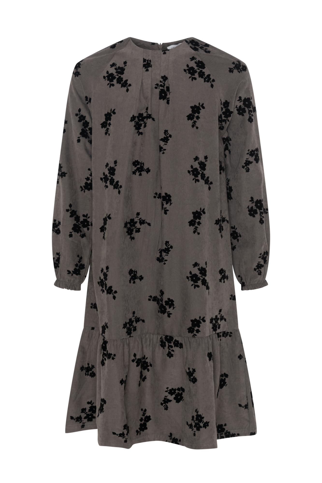 Flocked Floral Dress