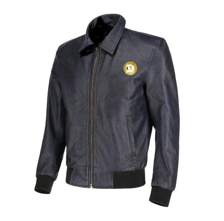 Handmade Dogecoin Leather Jacket
