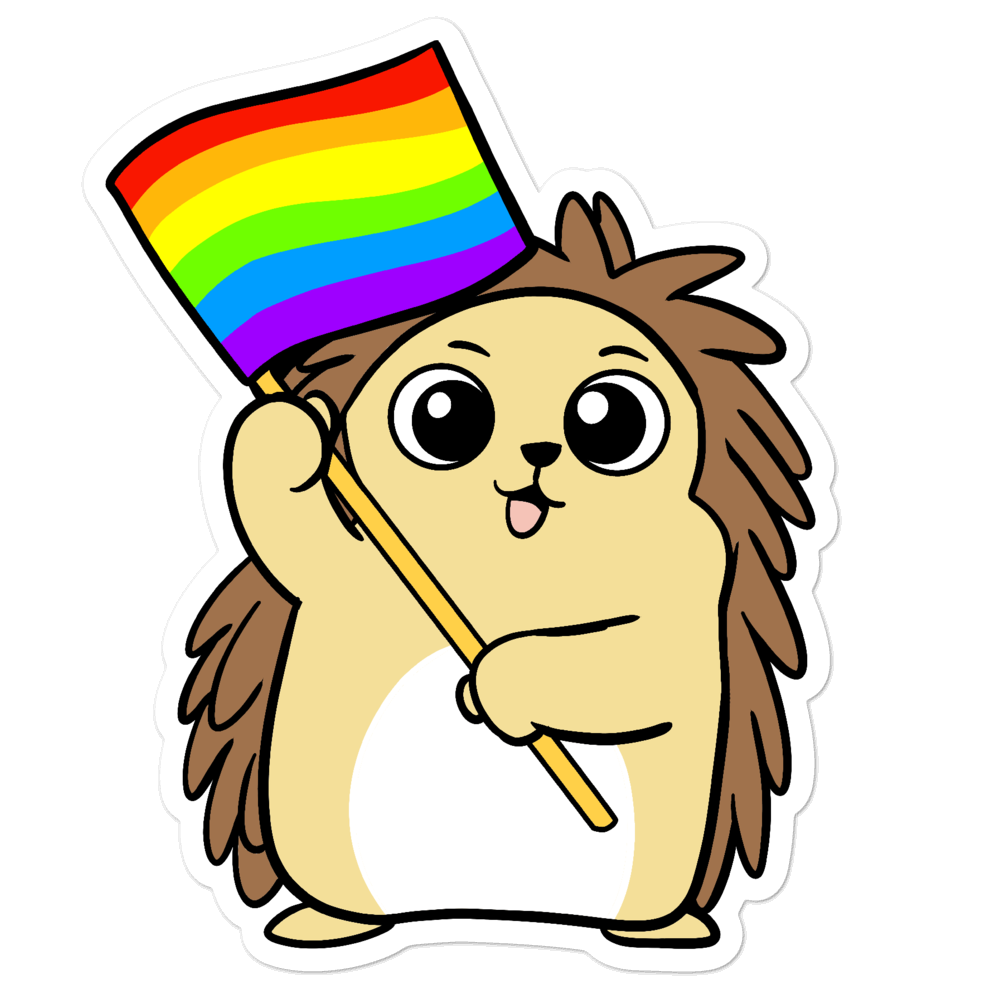 LGBTQ Porcupine Cartoon - Bubble-free stickers