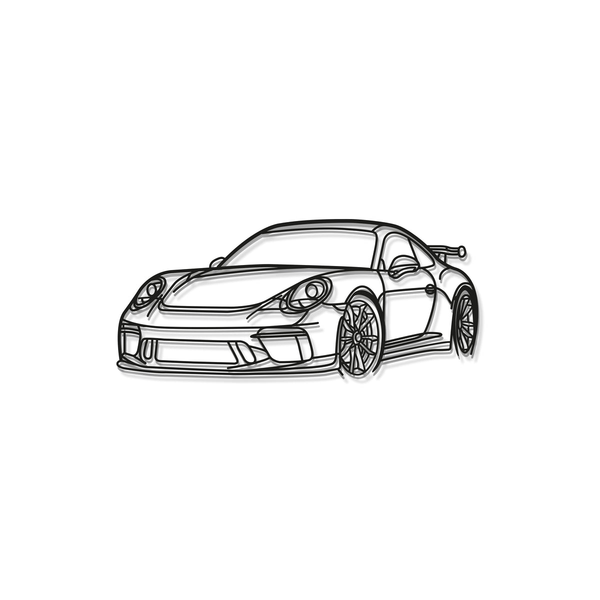 911 GT3 Model 991 Perspective Metal Car Wall Art - MT0852
