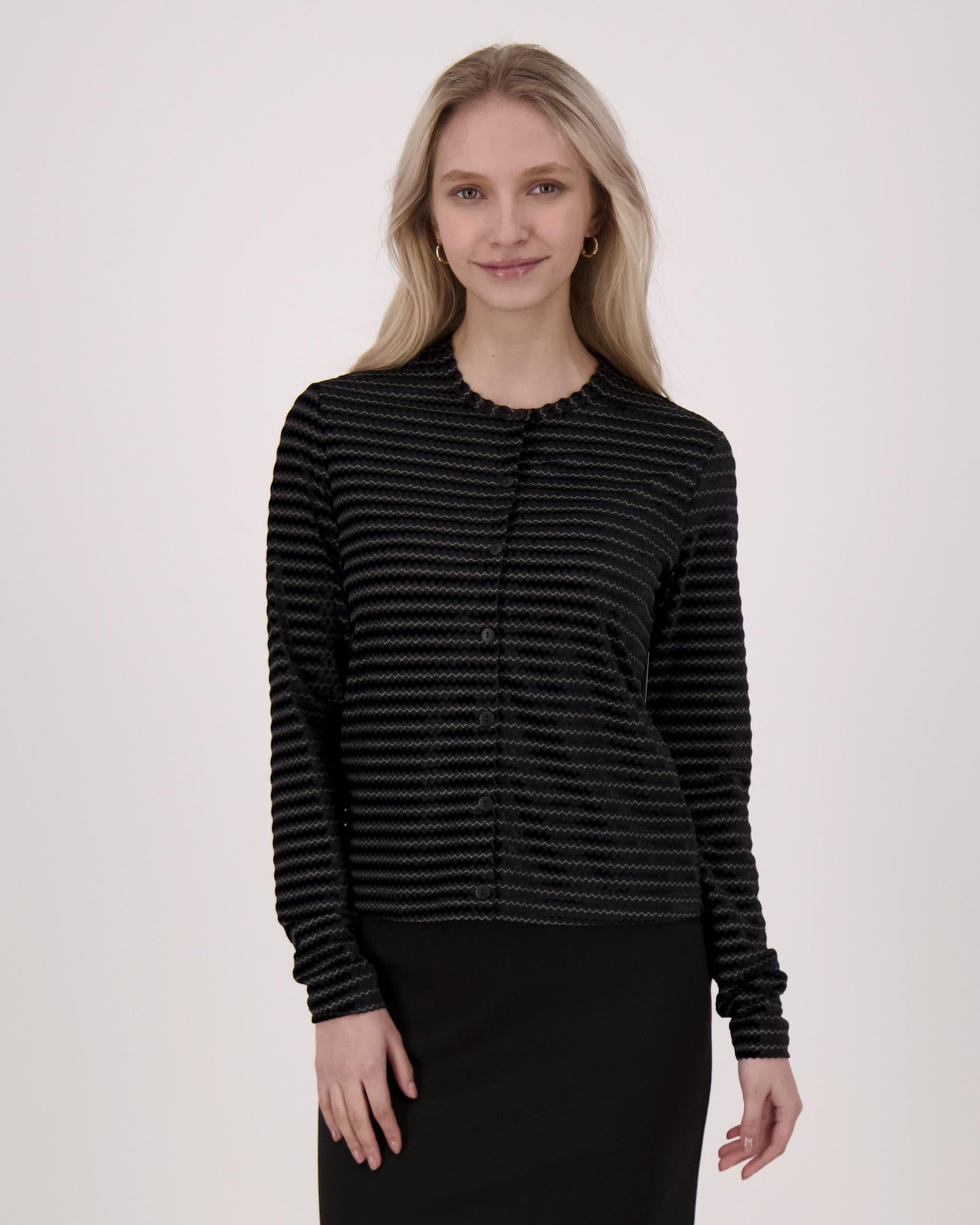 Chevron Shimmer Cardigan