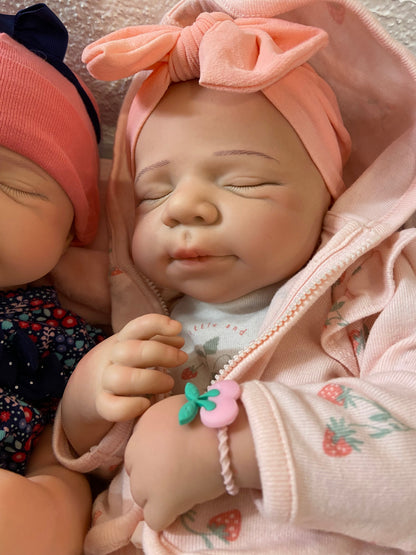 Paisleigh 19” Full Silicone baby Reborn newborn Fair Skin Tone approx 7.3lbs open mouth