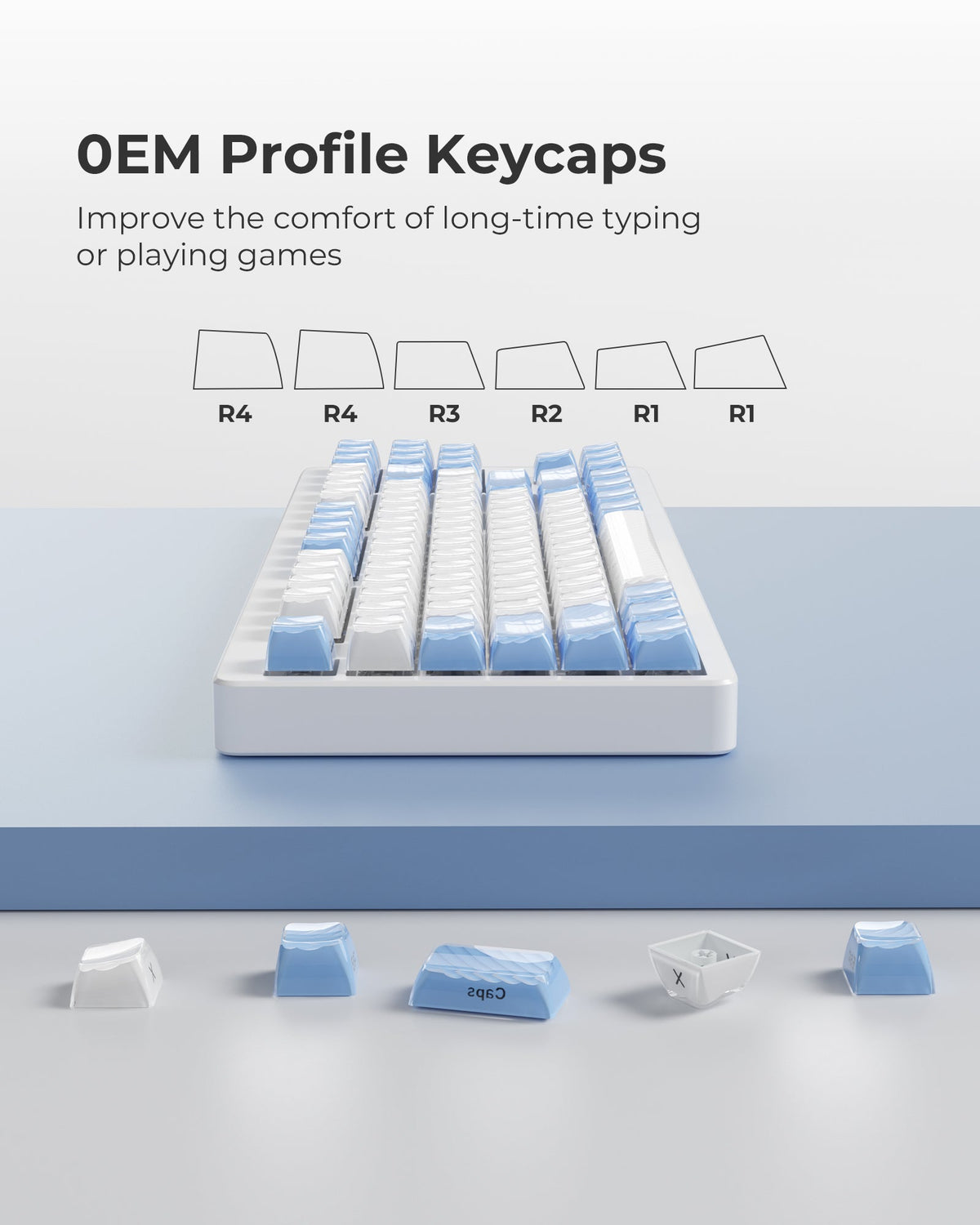 XVX Magic Wave OEM Profile Side-Printed 136-Key PC Keycap Set