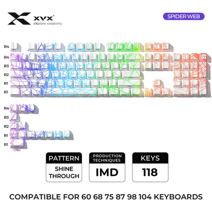 XVX IMD Spider Web Shine-Through OEM Profile 118-Key Keycap Set
