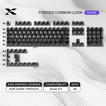 XVX Forged Carbon-Look Cherry Profile Side-Printed PC Keycap Set