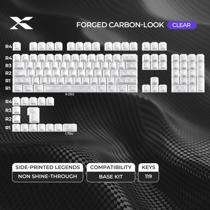 XVX Forged Carbon-Look Cherry Profile Side-Printed PC Keycap Set