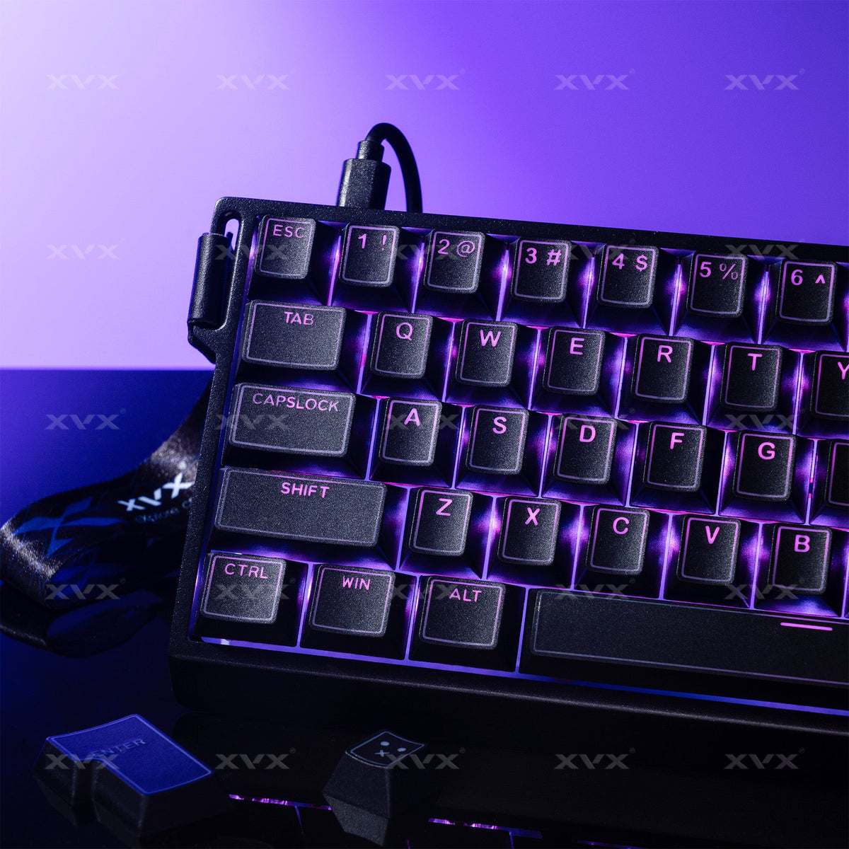 XVX PRISM Shine-Through Double-Shot Cherry Profile 142-Key PBT Keycap Set
