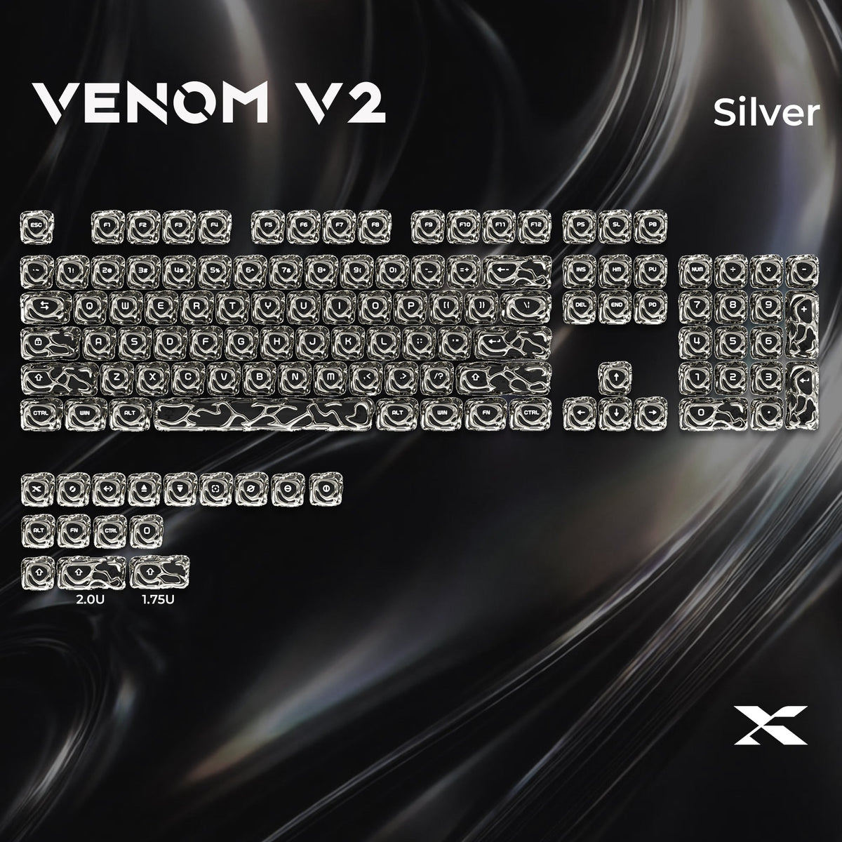 XVX Venom Themed Liquid Metallic Electroplating ABS+PC Keycap Set