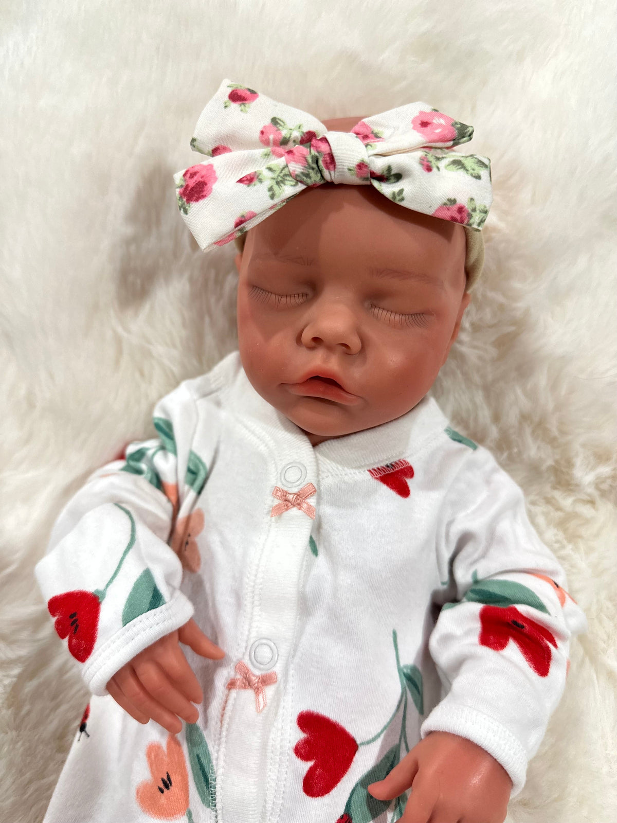 Willow 17-18in reborn baby Full Silicone Baby girl tan skin tone approx 6lbs open mouth tat 10 days