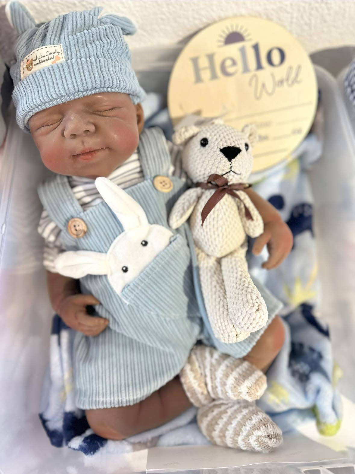Daniel 19-20in reborn baby dark skin Tone Full Silicone newborn  Boy approx 7.3 lbs open mouth 10 days tat