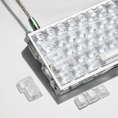XVX Carbon Fiber Textured Cherry Profile PC Keycap Set