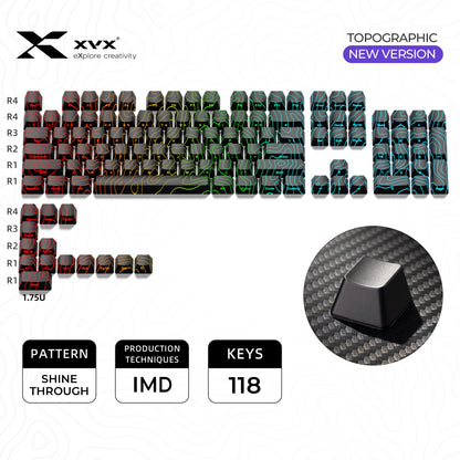 XVX IMD Phantom Topographic Pattern Shine-Through OEM Profile Keycap Set